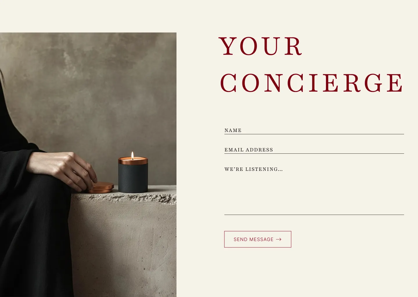 Luxora Contact Section UI